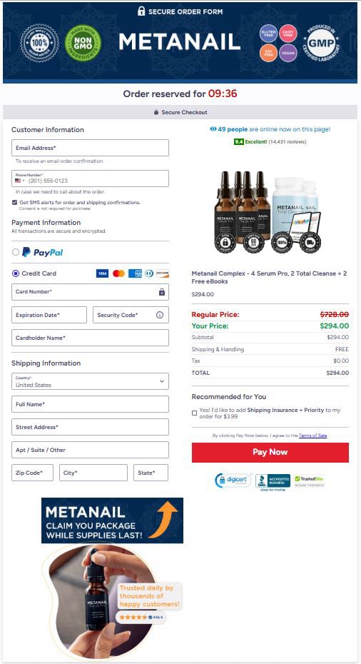 balmorex pro checkout page